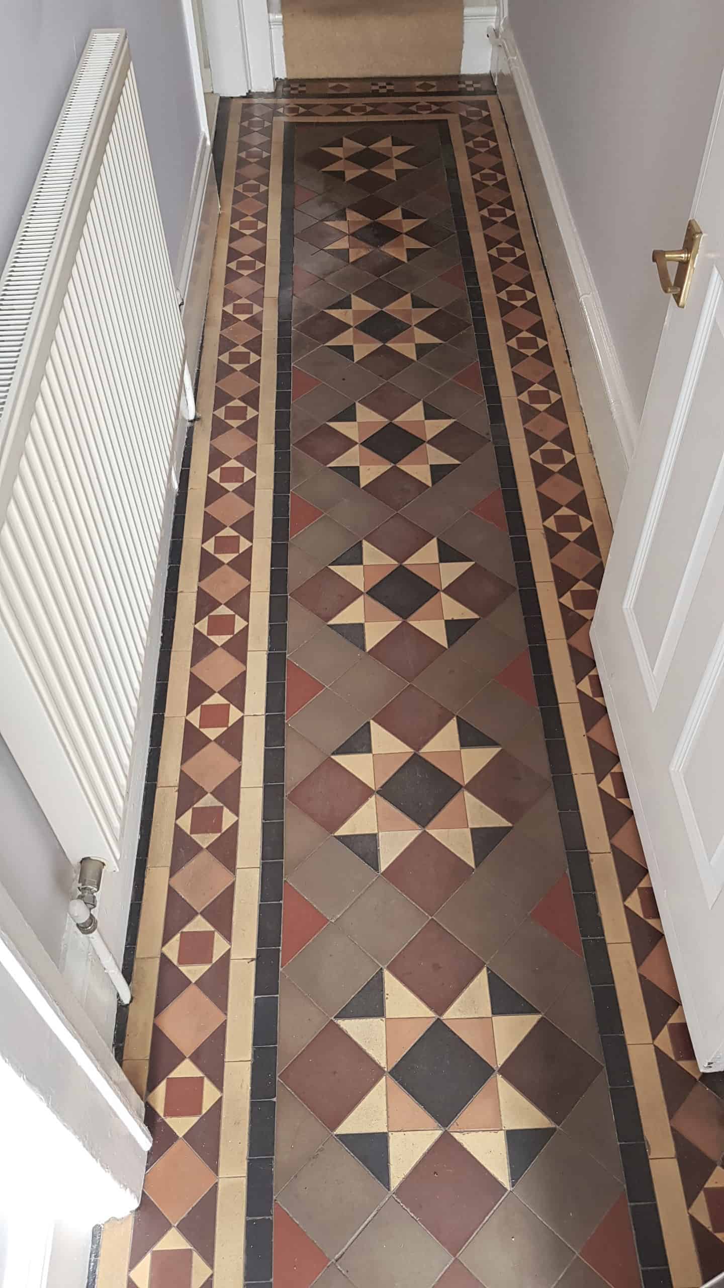 Victorian Tiled Hallway Before Cleaning Doncaster