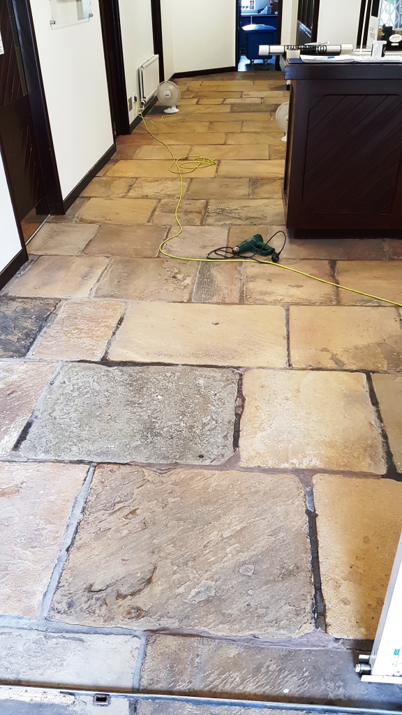 Office Yorkstone Floor After Cleaning Norton Sheffield