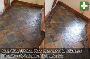 Slate Tiled Kitchen Before and After Renovation Silkstone