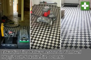 Edwardian Tiled Hallway Before and After Restoration Wombwell