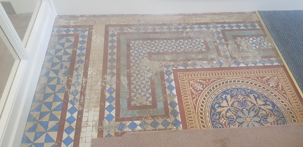 Victorian Tiled Hallway Before Restoration Brincliffe House Nether Edge