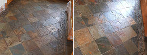 Slate Tiled Kitchen Barnsley Before and After Cleaning