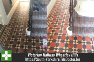 Victorian Hallway Floor Before After Restoration in Wheatley Hills